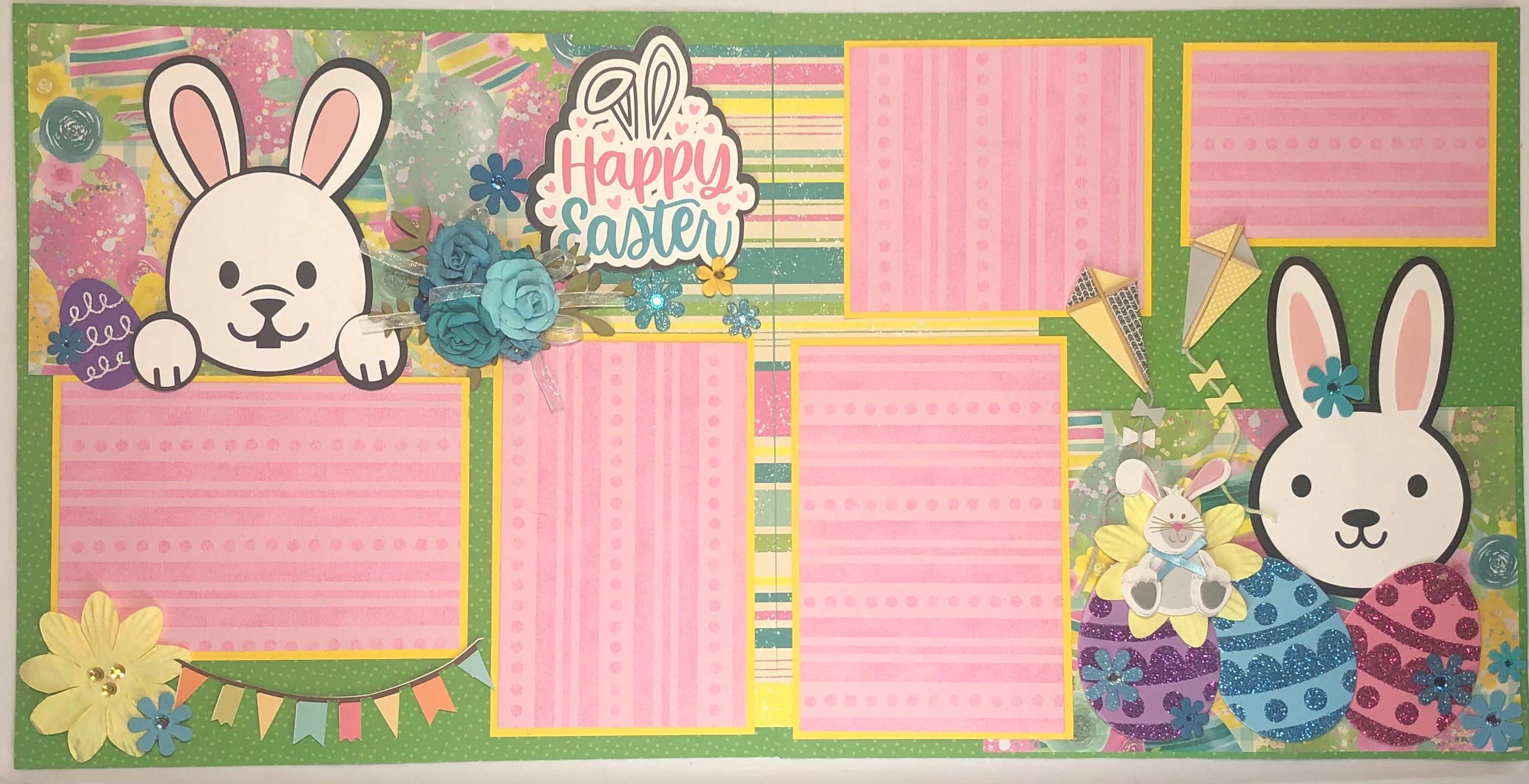 thumbnail image 2 of 2 Premade Easter Scrapbook Pages – 12x12 Printed Layouts CHERRY 0141 2 of 5